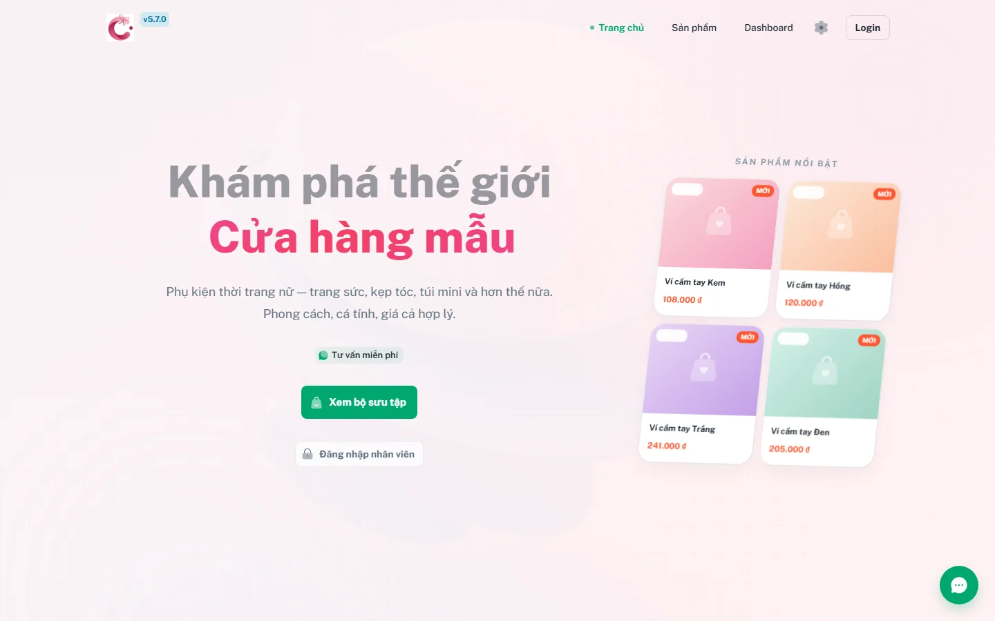 Cửa hàng mẫu trên nền tảng: cùng hệ thống, tên miền và thương hiệu riêng